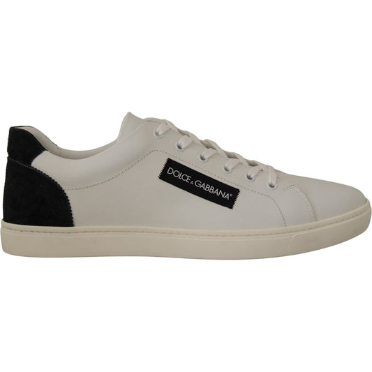 Dolce & Gabbana Elegant White Leather Low Top Sneakers Dolce & Gabbana