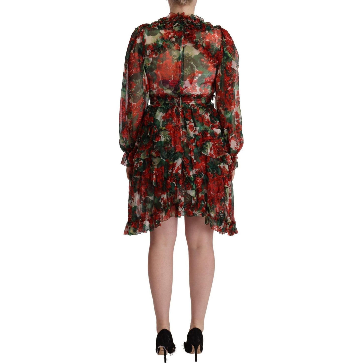 Dolce & Gabbana Floral Silk Mini Knee High Dress Dolce & Gabbana