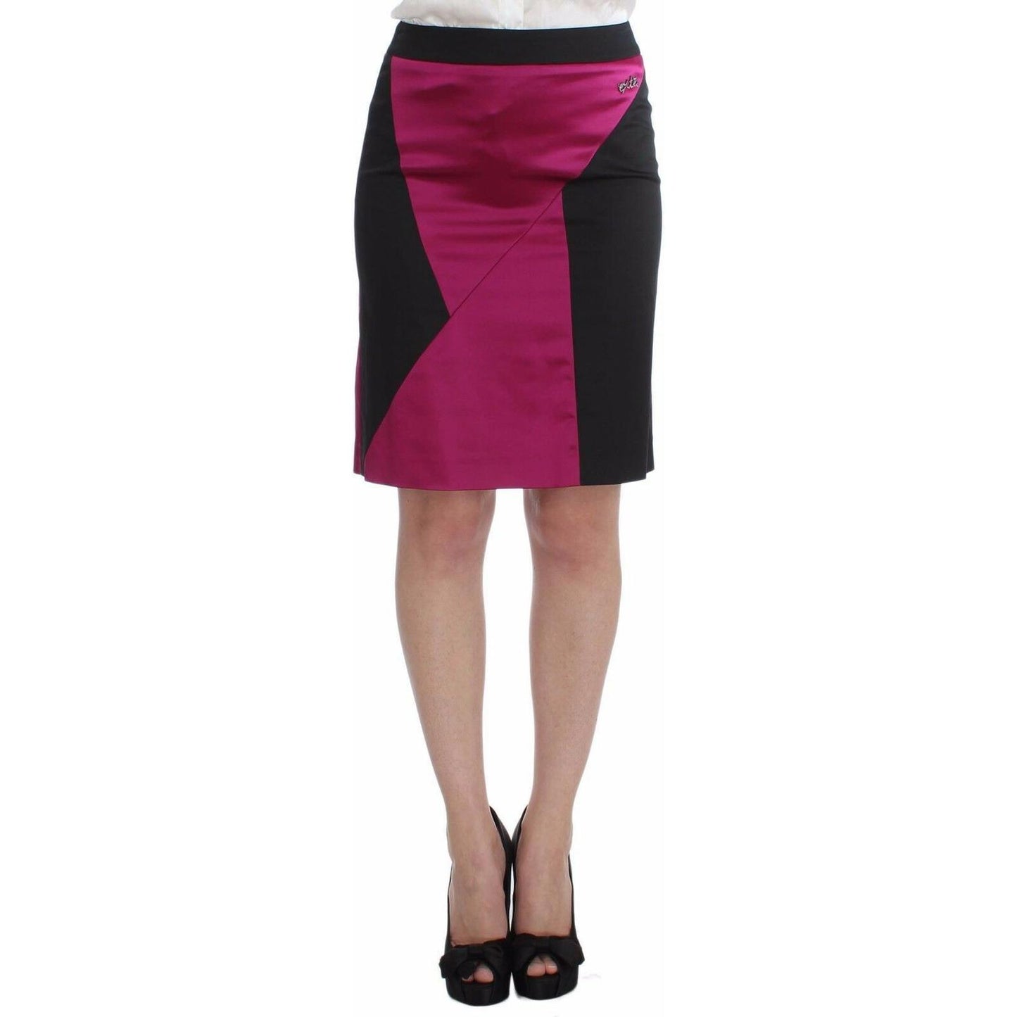 Dolce & Gabbana Elegant Pencil Skirt in Black and Pink Dolce & Gabbana