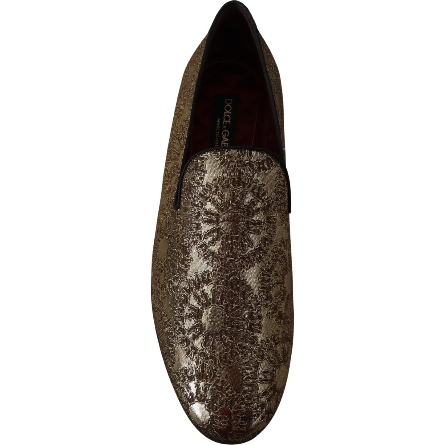 Dolce & Gabbana Gold Tone Loafers Slides Dress Shoes Dolce & Gabbana