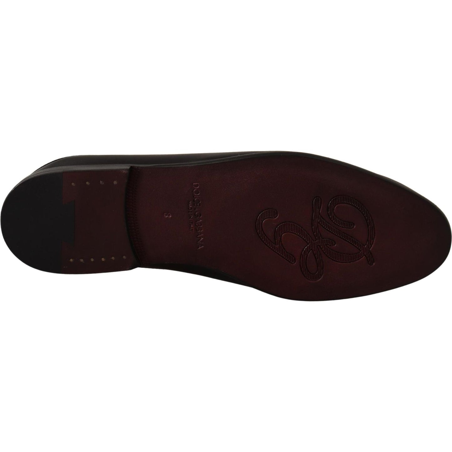 Dolce & Gabbana Exquisite Black & Burgundy Leather Slides Dolce & Gabbana