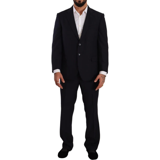 Domenico Tagliente Blue Polyester Single Breasted Formal Suit