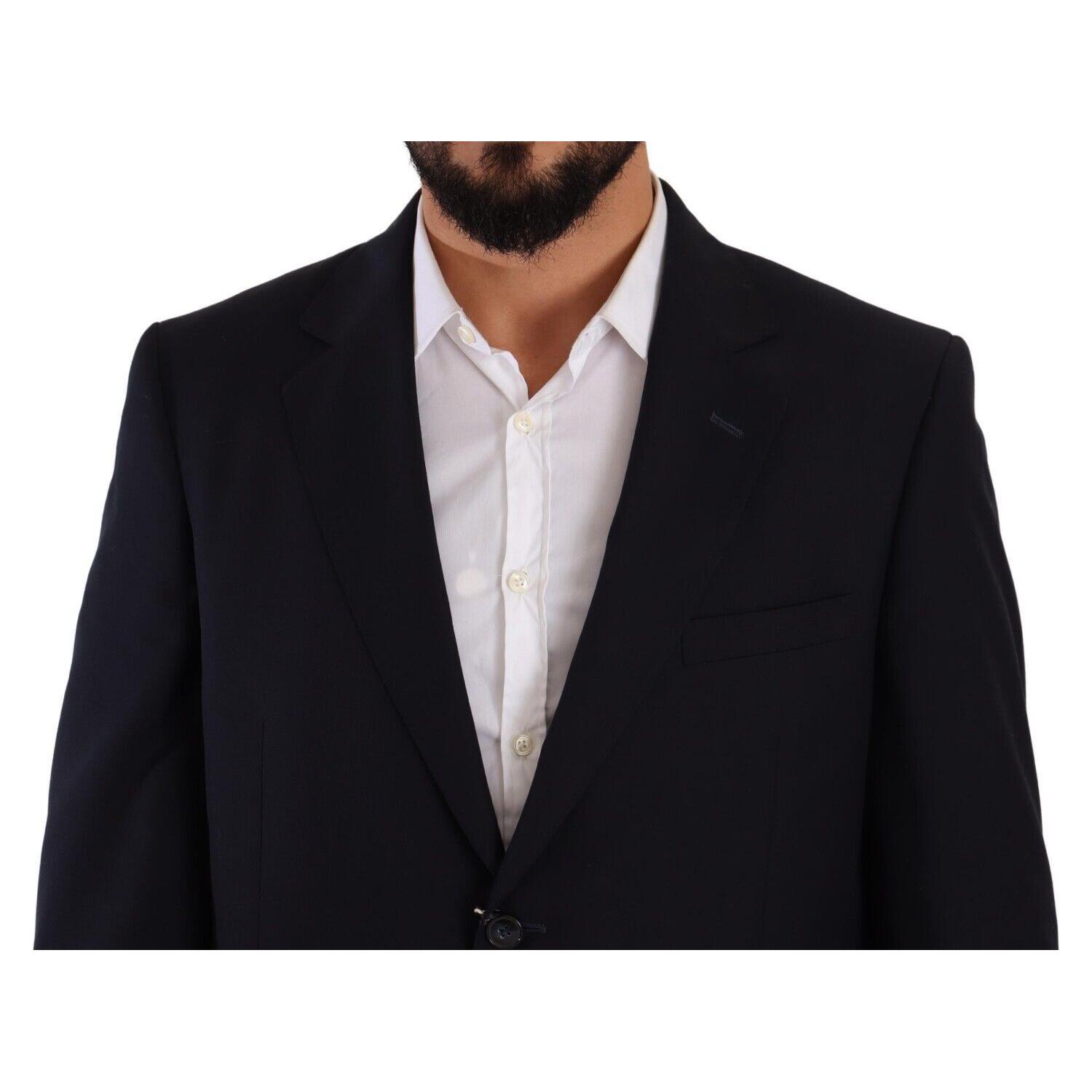 Domenico Tagliente Blue Polyester Single Breasted Formal Suit