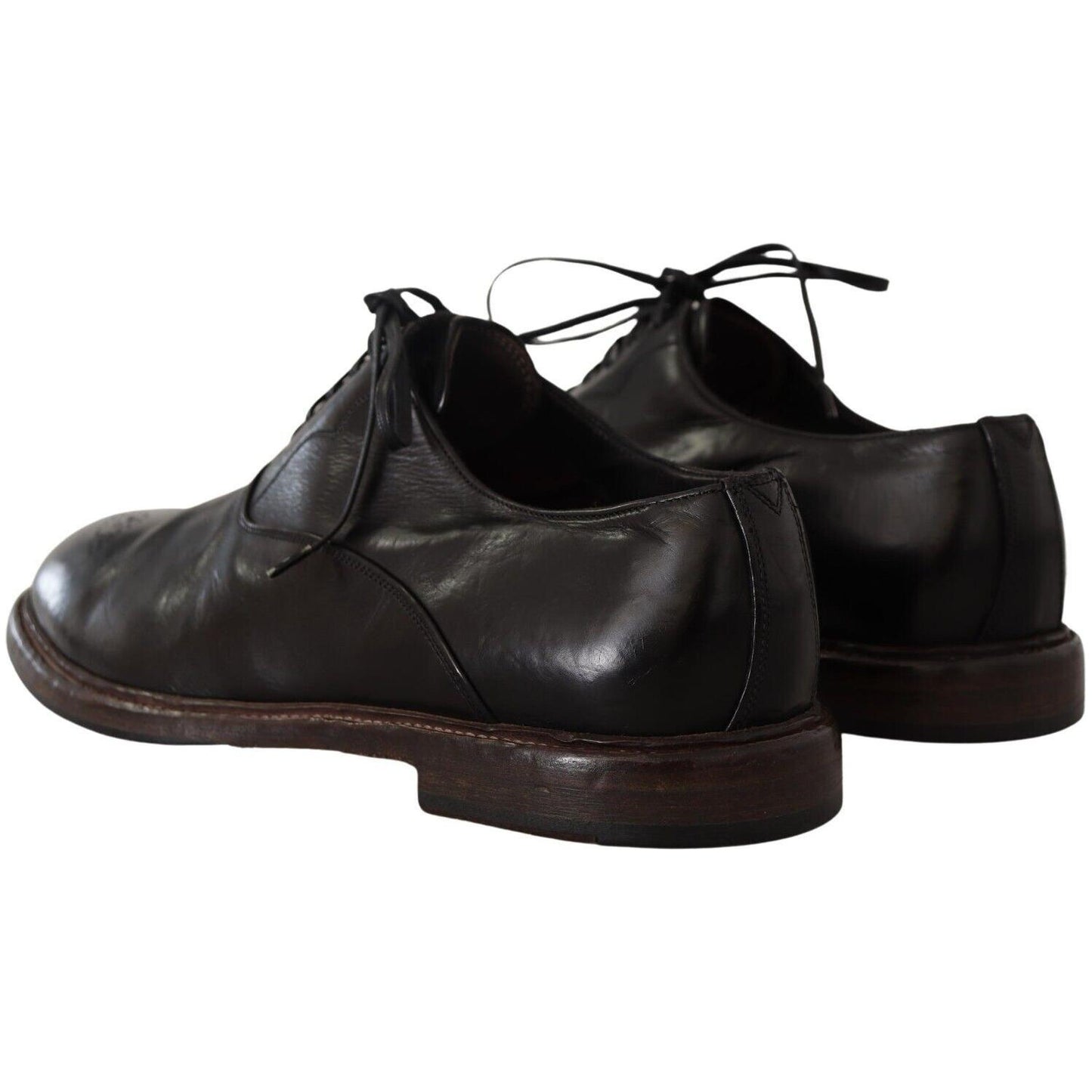 Dolce & Gabbana Elegant Black Leather Derby Formal Shoes Dolce & Gabbana