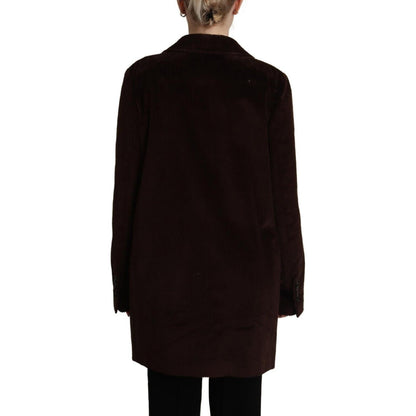 Dolce & Gabbana Bordeaux Corduroy Cotton Blazer Oversized Jacket