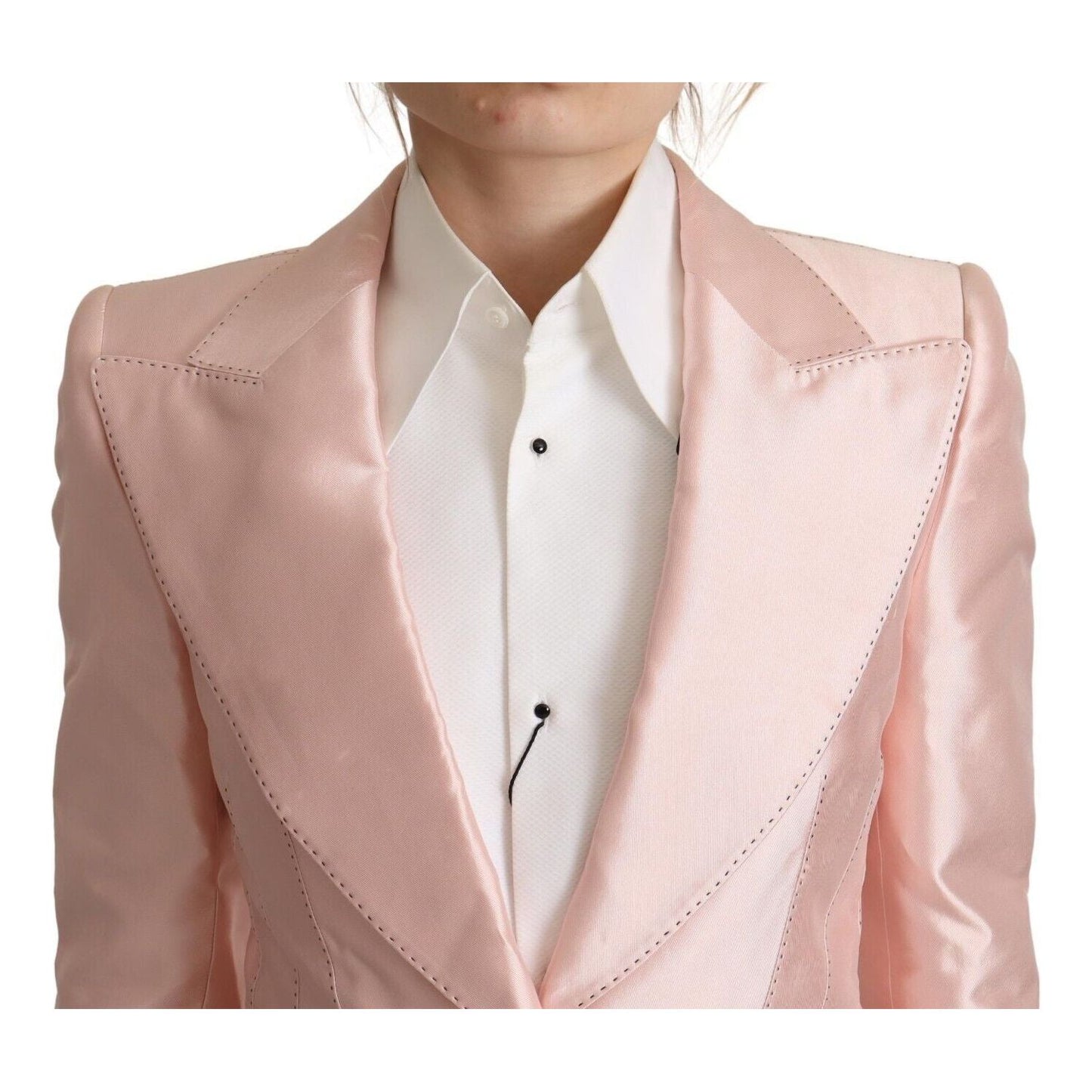 Dolce & Gabbana Elegant Pink Silk Blazer Jacket Dolce & Gabbana