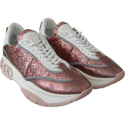 Jimmy Choo Pink Candyfloss Leather Raine Sneakers