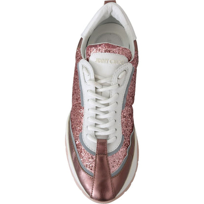 Jimmy Choo Pink Candyfloss Leather Raine Sneakers