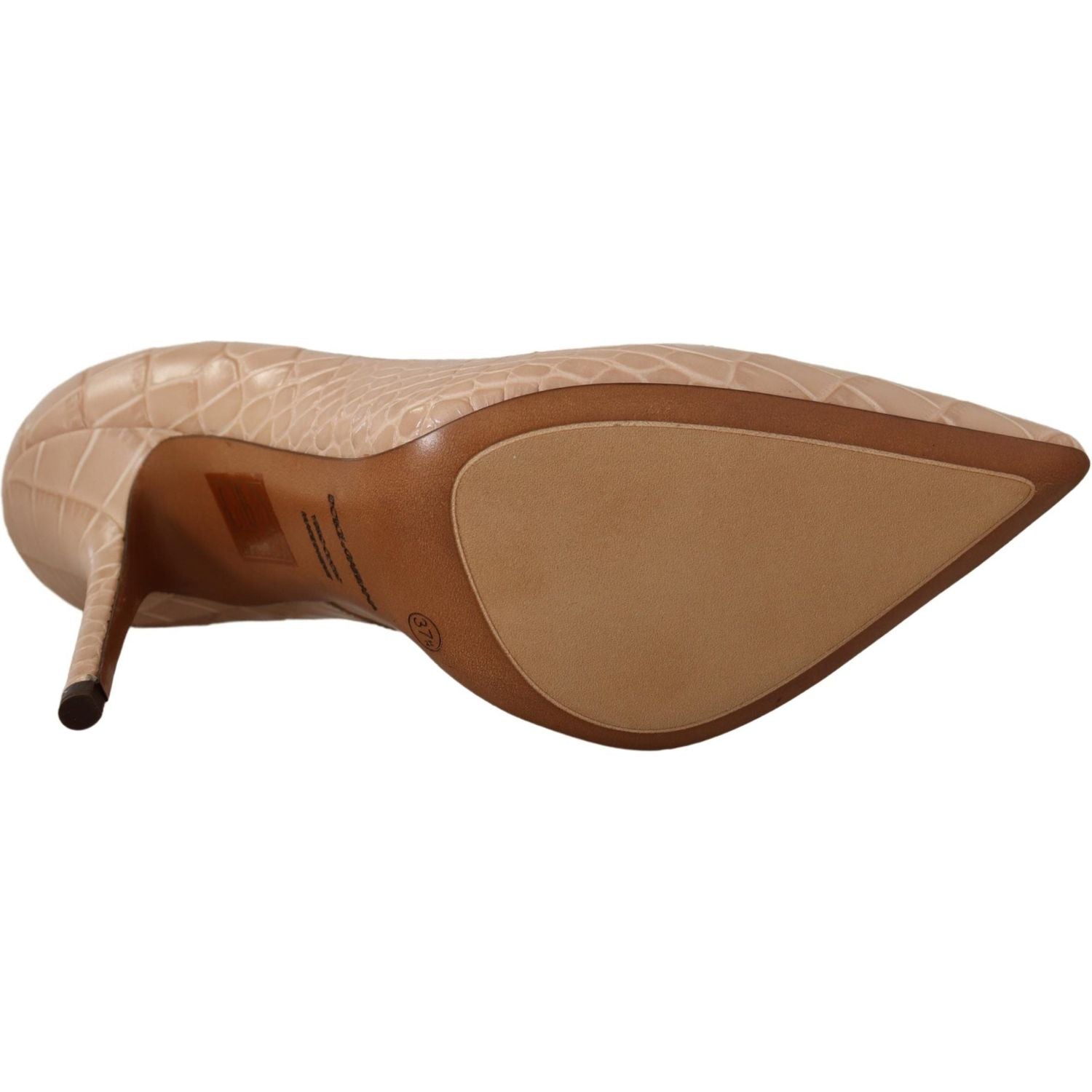 حذاء دولتشي آند غابانا الأنيق المصنوع من الجلد باللون البيج