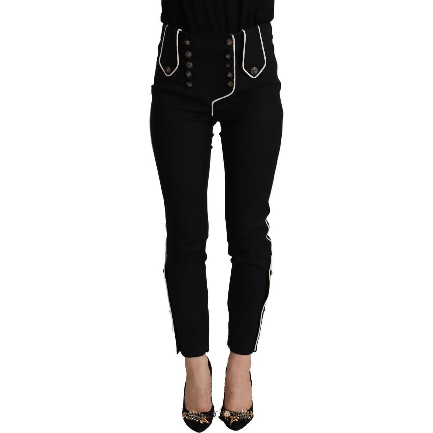 Dolce & Gabbana Elegant High Waisted Slim Fit Trousers Dolce & Gabbana