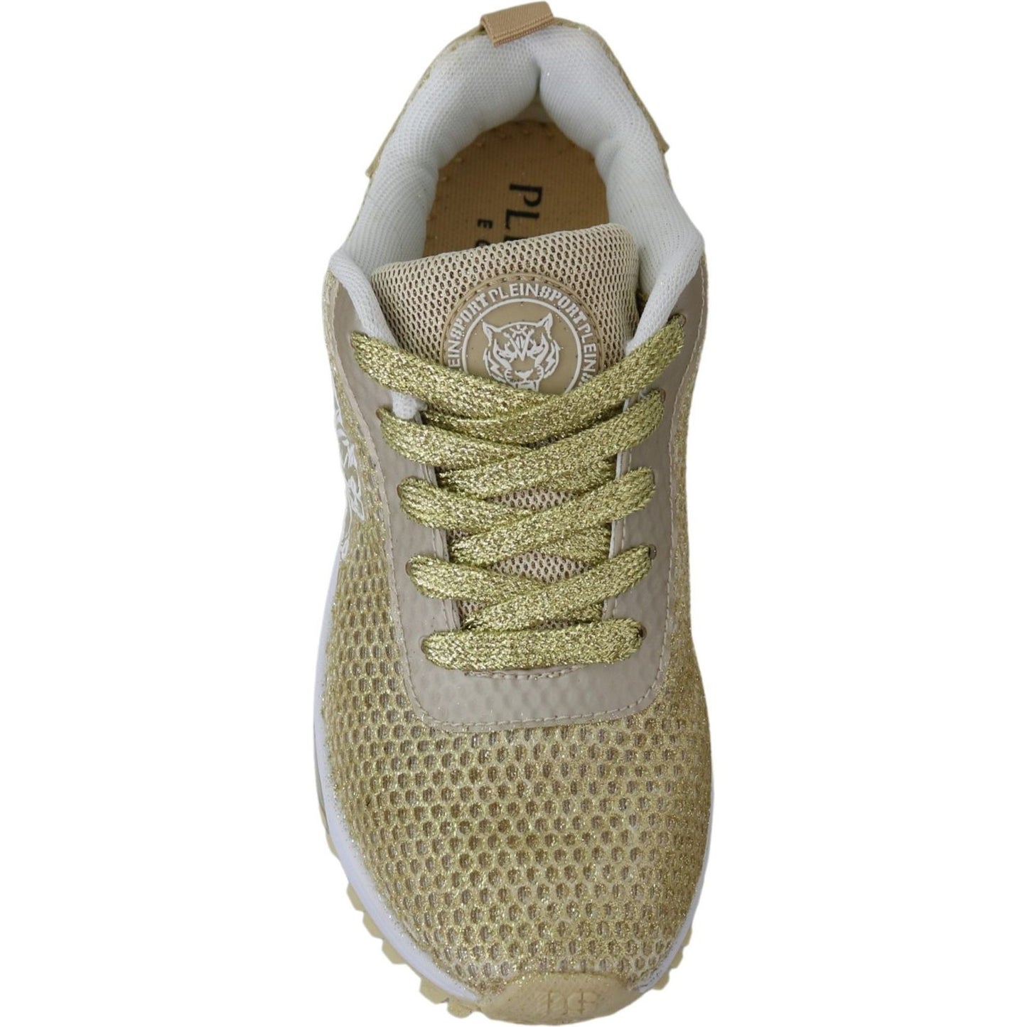 Plein Sport Exquisite Gold Polyester Sport Sneakers Plein Sport