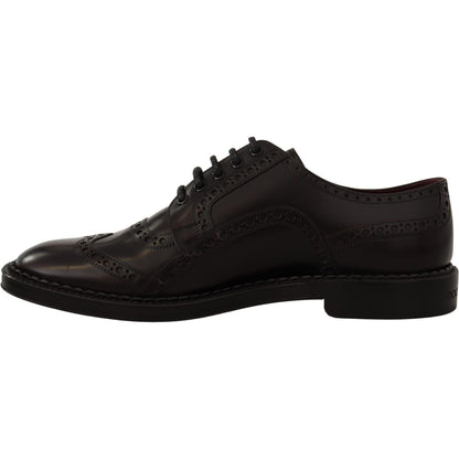Dolce & Gabbana Purple Leather Oxford Wingtip Formal Shoes