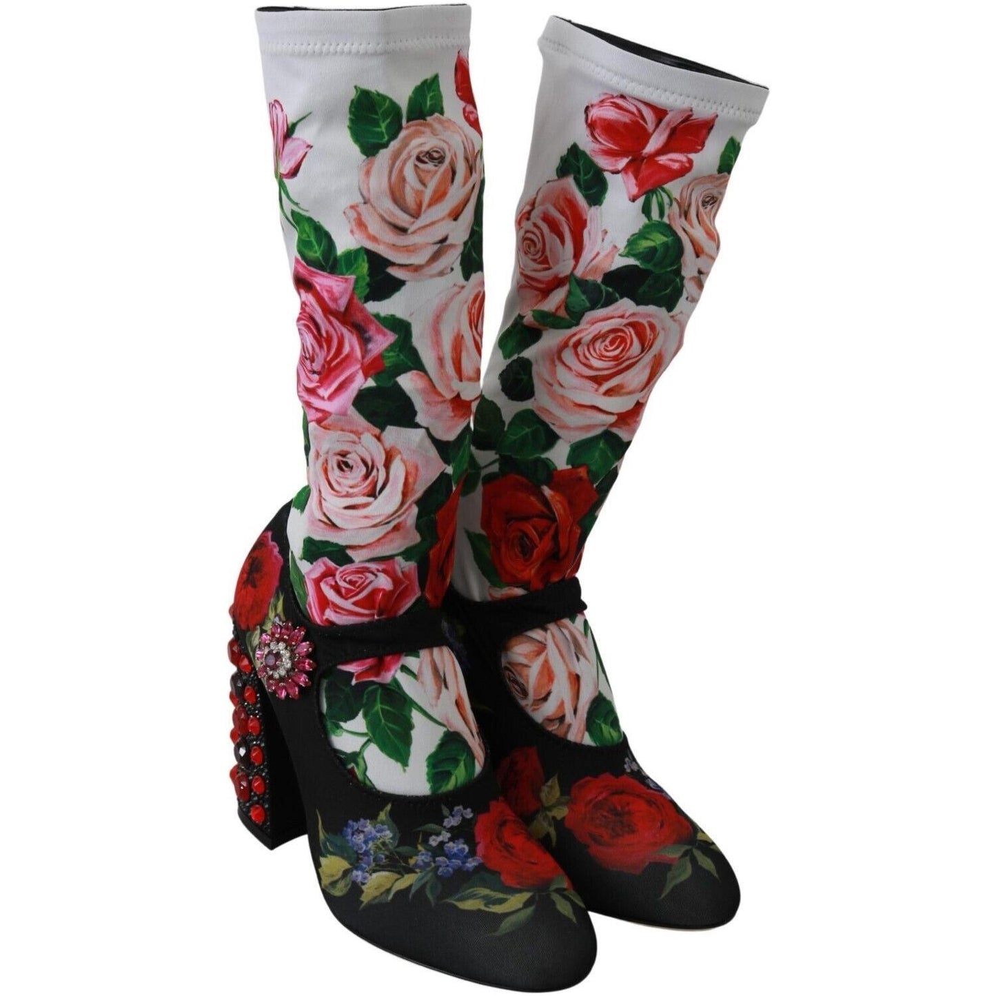 Dolce & Gabbana Floral Embellished Socks Boots Dolce & Gabbana