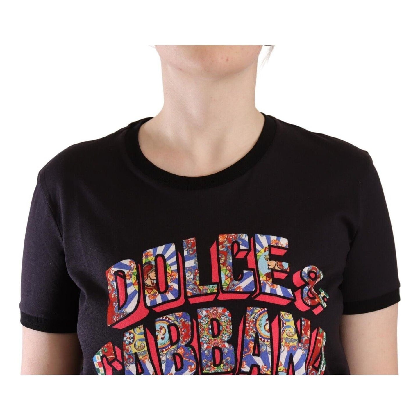 Dolce & Gabbana Chic Black Crew Neck Logo Tee Dolce & Gabbana