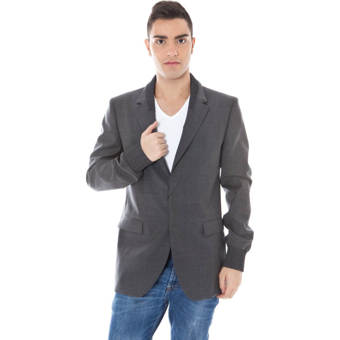 Calvin Klein Gray Wool Men Jacket Calvin Klein