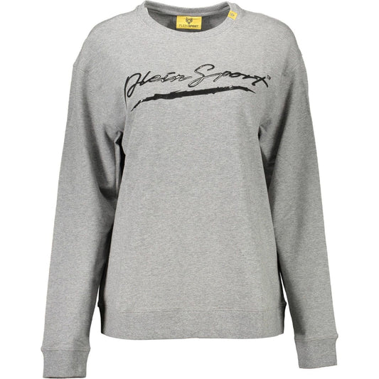 Plein Sport Gray Cotton Women Sweater Plein Sport