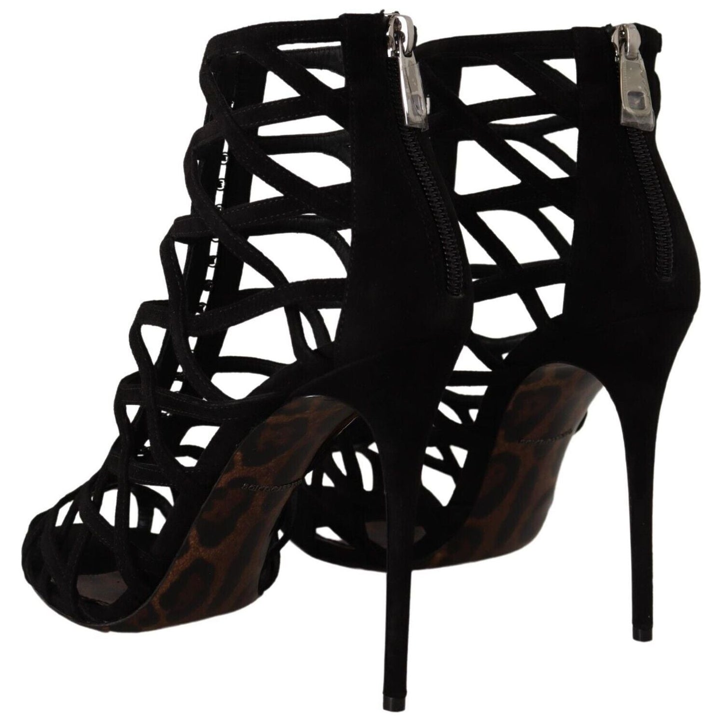 Dolce & Gabbana Elegant Black Suede Heels Sandals Dolce & Gabbana