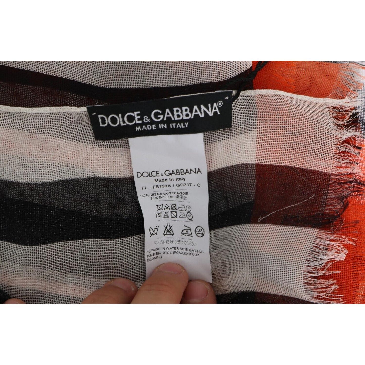 Dolce & Gabbana Elegant Multicolor Silk Fringed Scarf Dolce & Gabbana