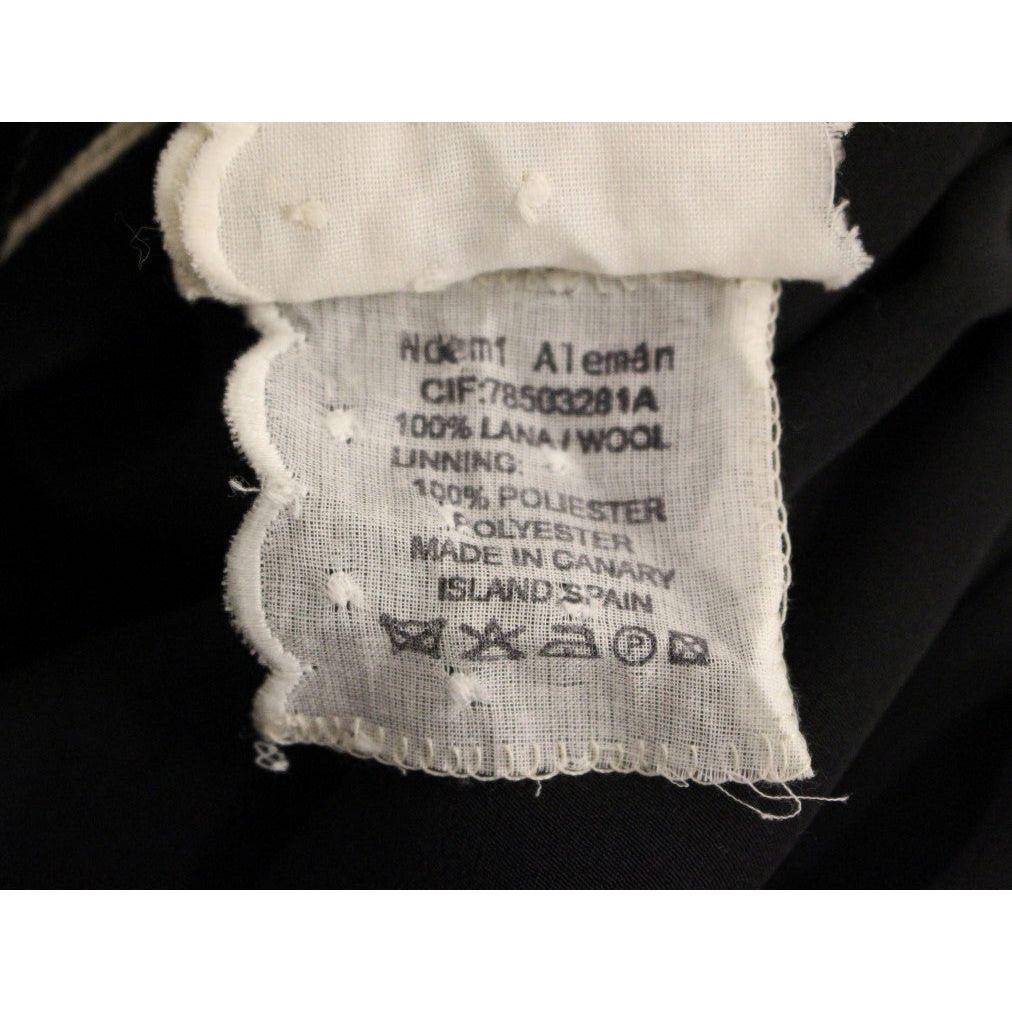 优雅灰色格纹羊毛短裙