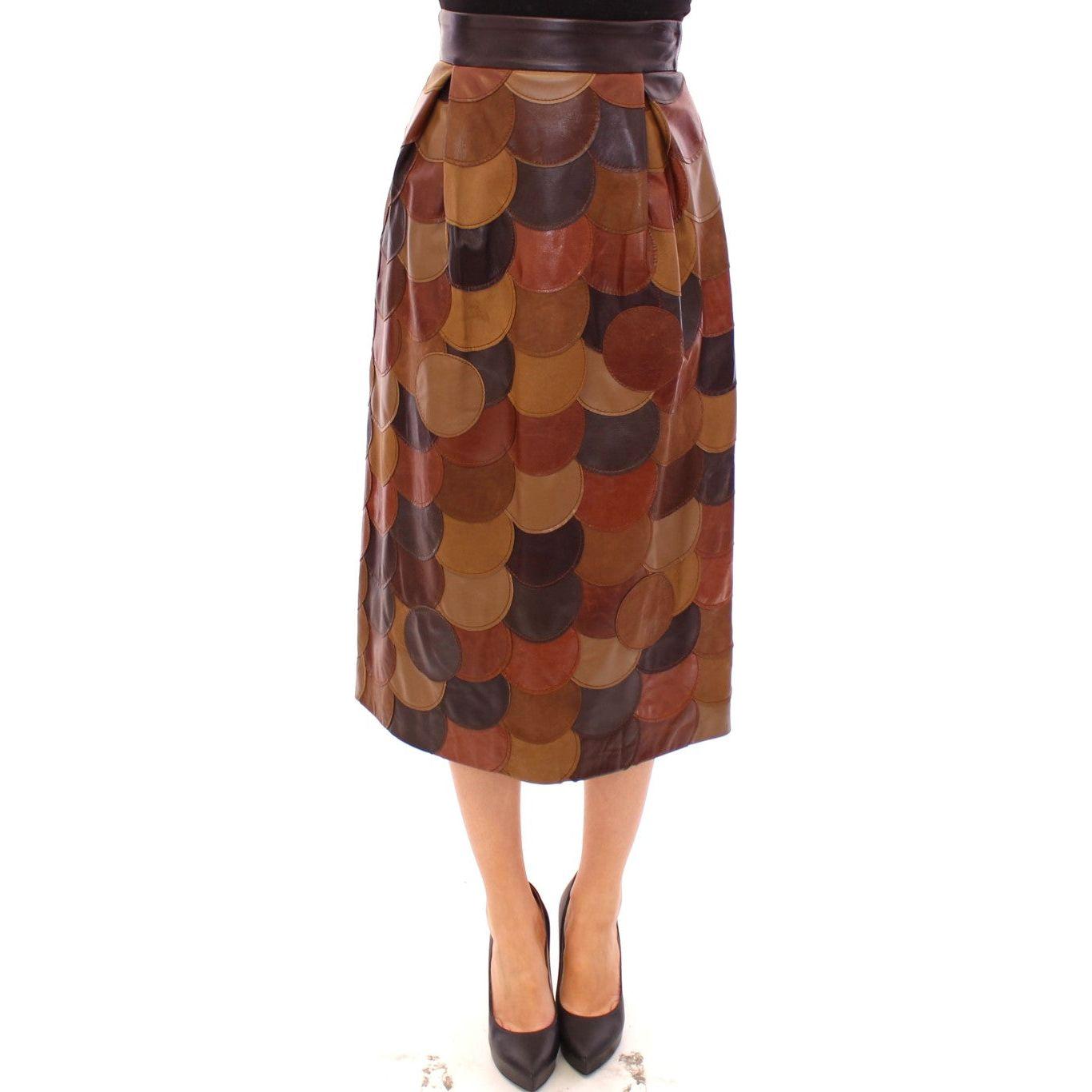 Dolce & Gabbana Elegant Leather Patchwork Skirt Dolce & Gabbana