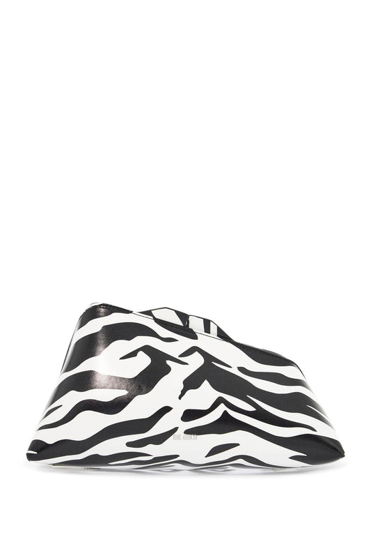 The Attico black and white zebra print calfskin clutch with zip Clutches The Attico