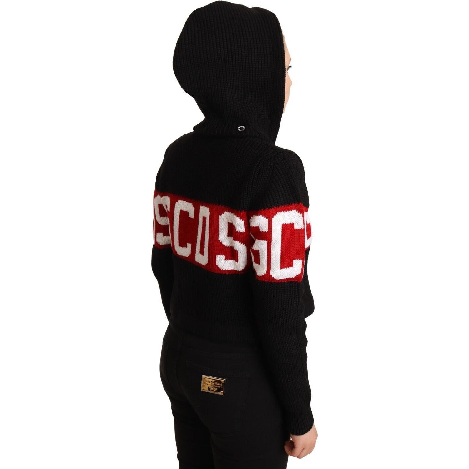 سترة كارديجان أنيقة من الكشمير باللون الأسود من GCDS