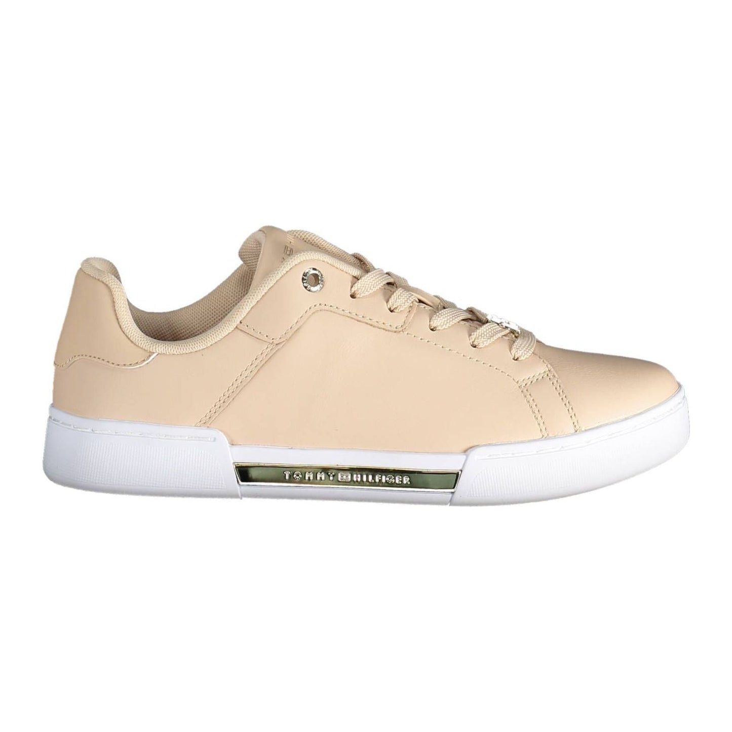 Tommy Hilfiger Pink Leather Women Sneaker Tommy Hilfiger