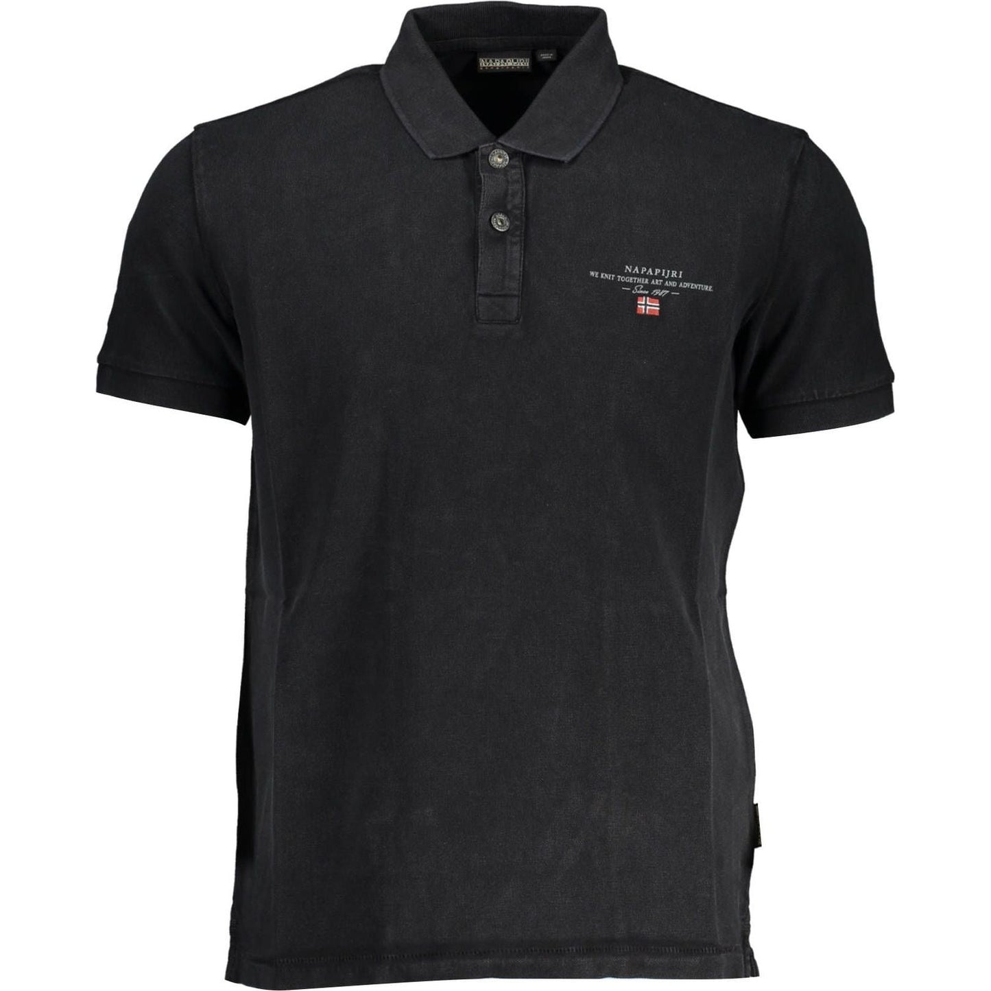 Napapijri Classic Black Embroidered Polo Shirt Napapijri