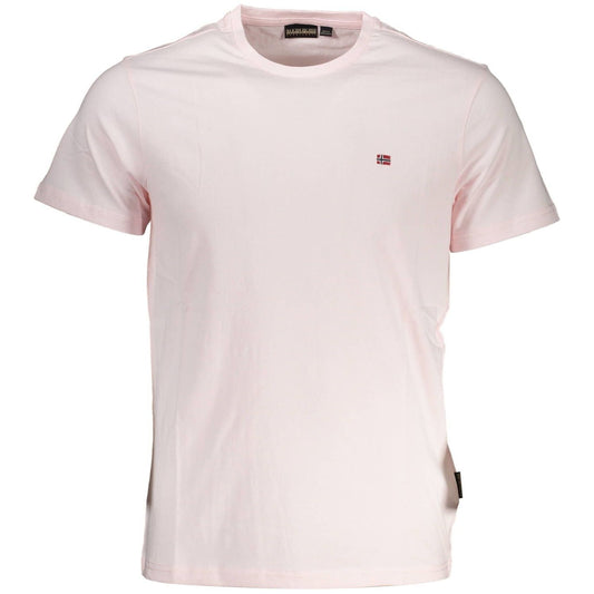 Napapijri Pink Cotton Men T-Shirt Napapijri