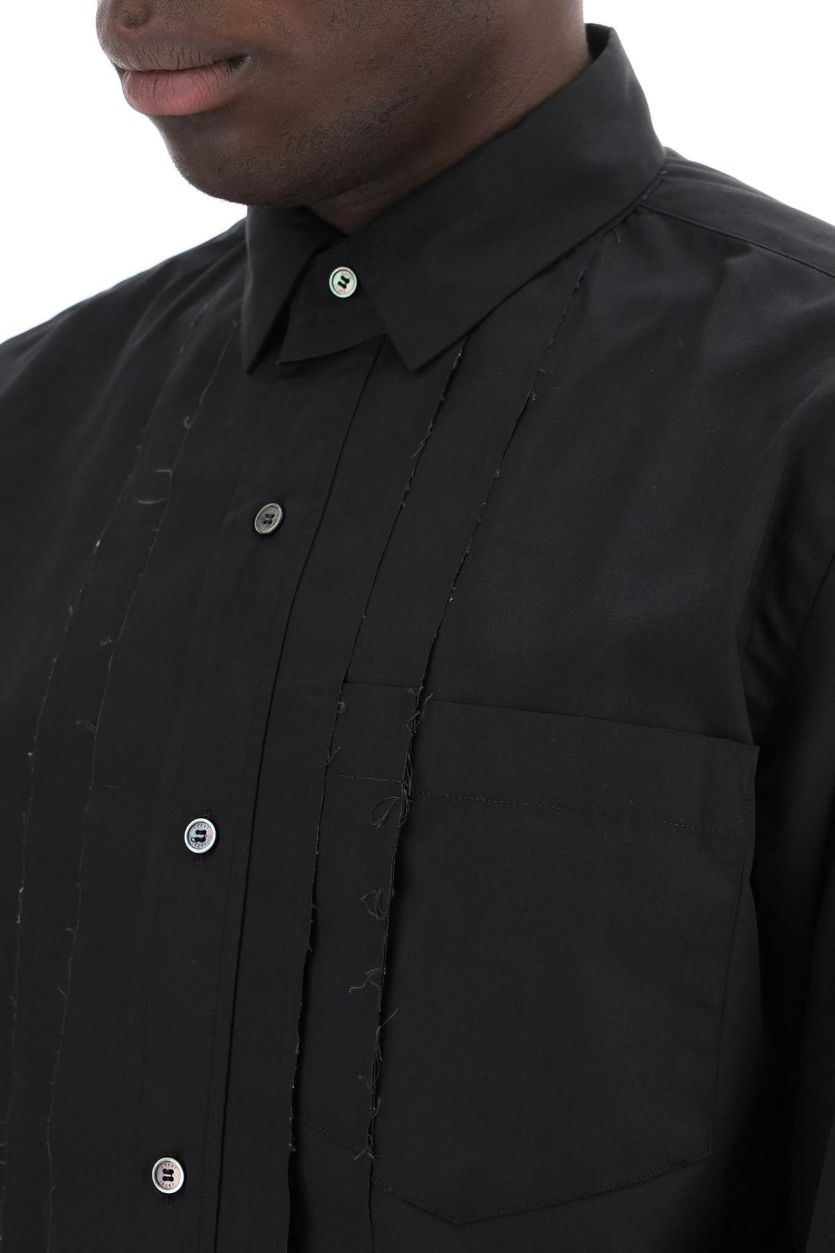 Sacai layered poplin effect shirt with Shirts Sacai