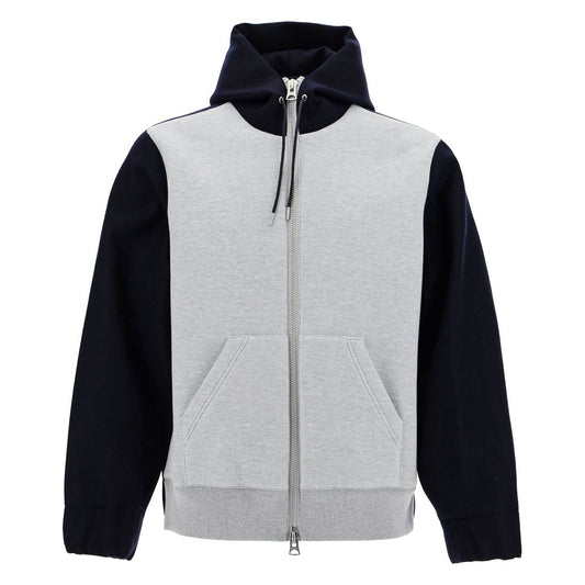 Sacai bicolor sweatshirt with zip and hood Topwear Sacai