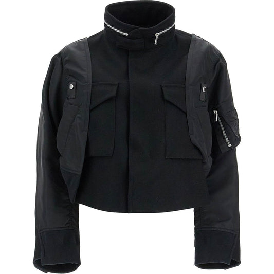 Sacai boxy wool and nylon jacket Jackets Sacai