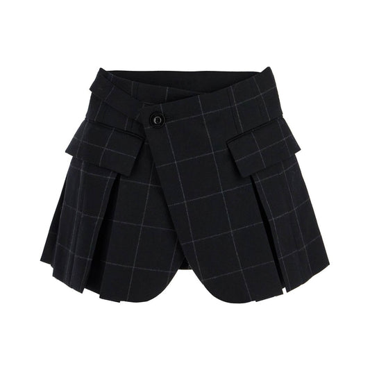 Sacai plaid wool skort with check