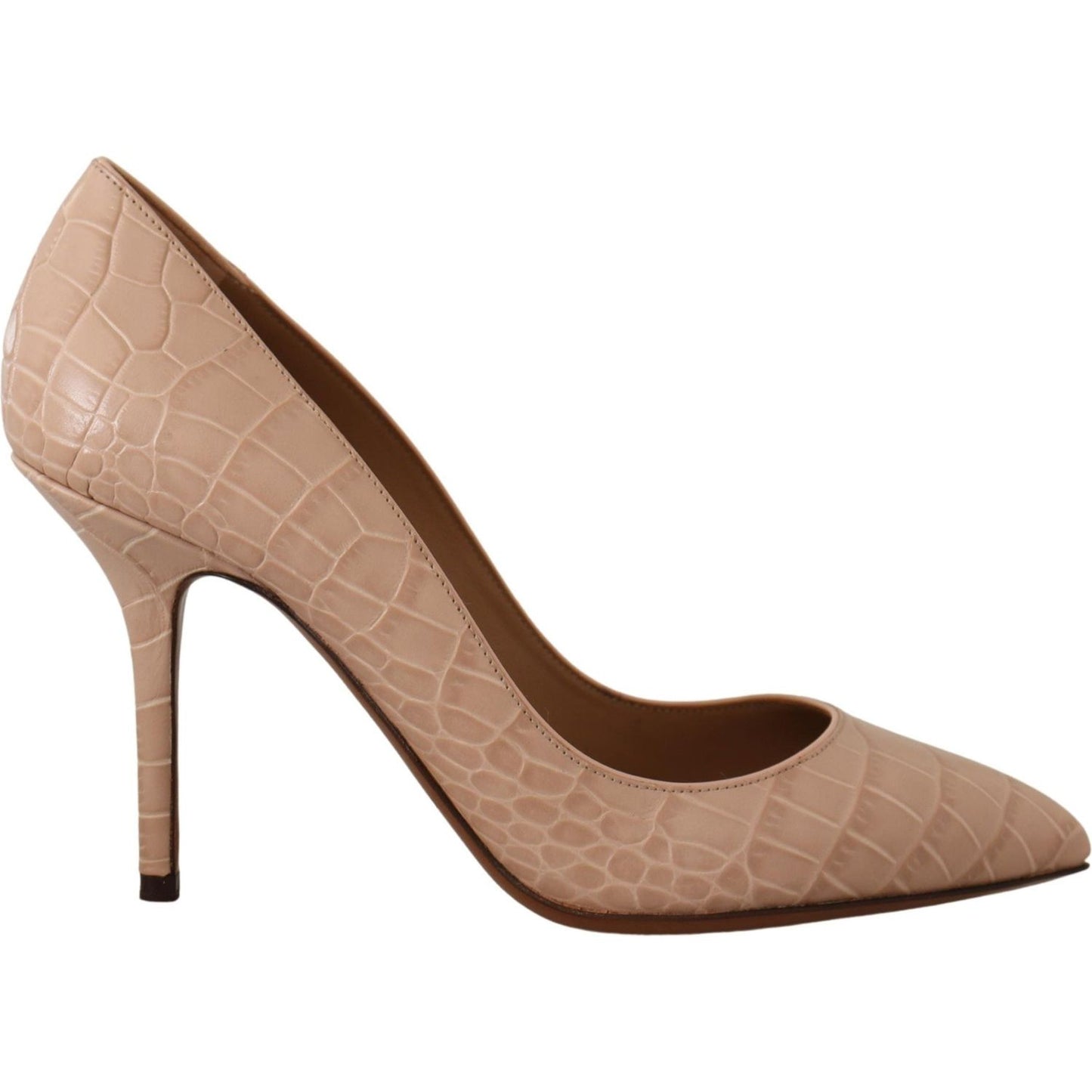 Dolce & Gabbana Elegant Nude Leather Kitten Heels Pumps Dolce & Gabbana