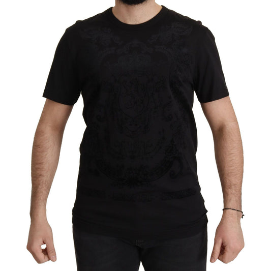 Dolce & Gabbana Black DG Baroque Cotton Crewneck T-shirt