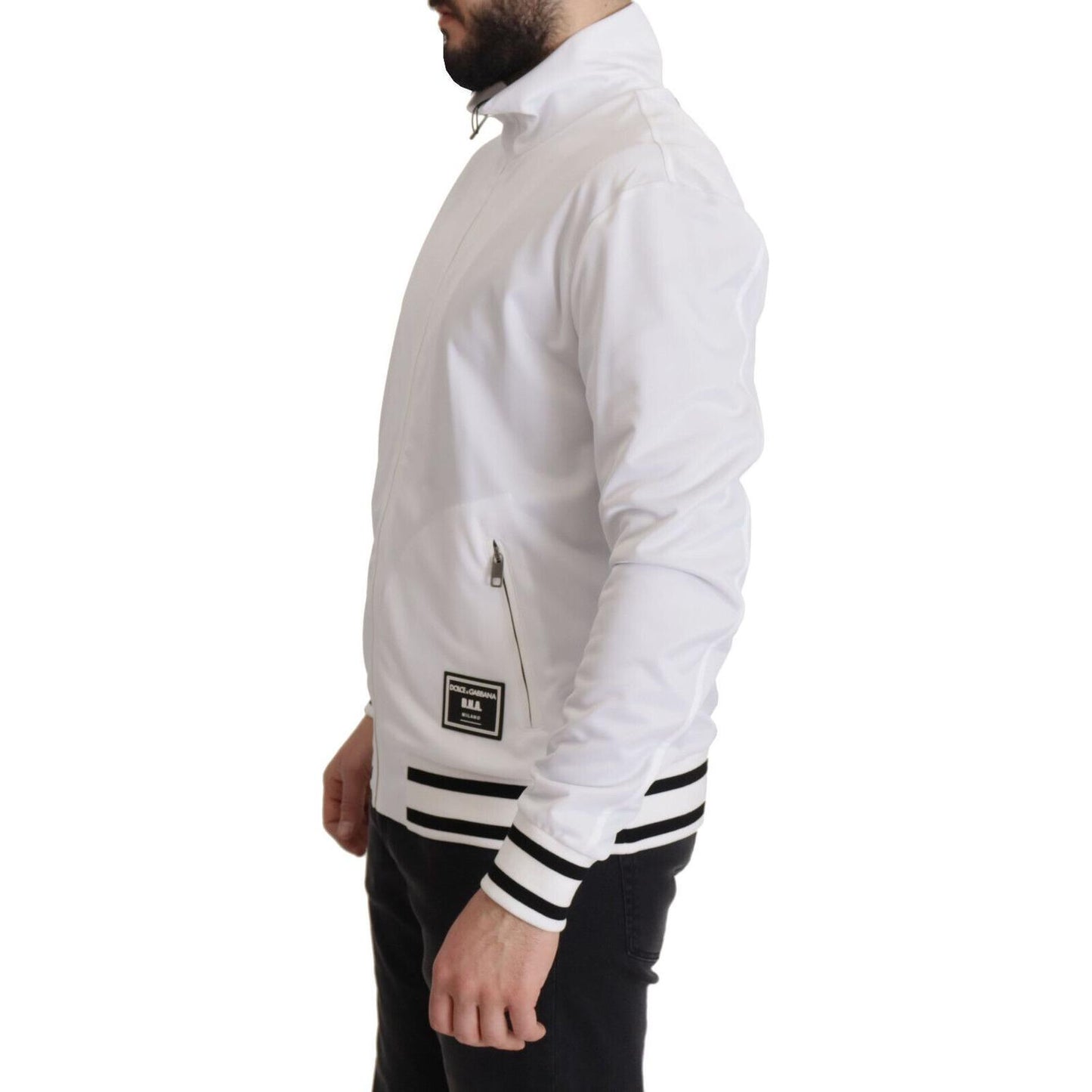 Dolce & Gabbana Sleek White Zip Sweater for Men Dolce & Gabbana