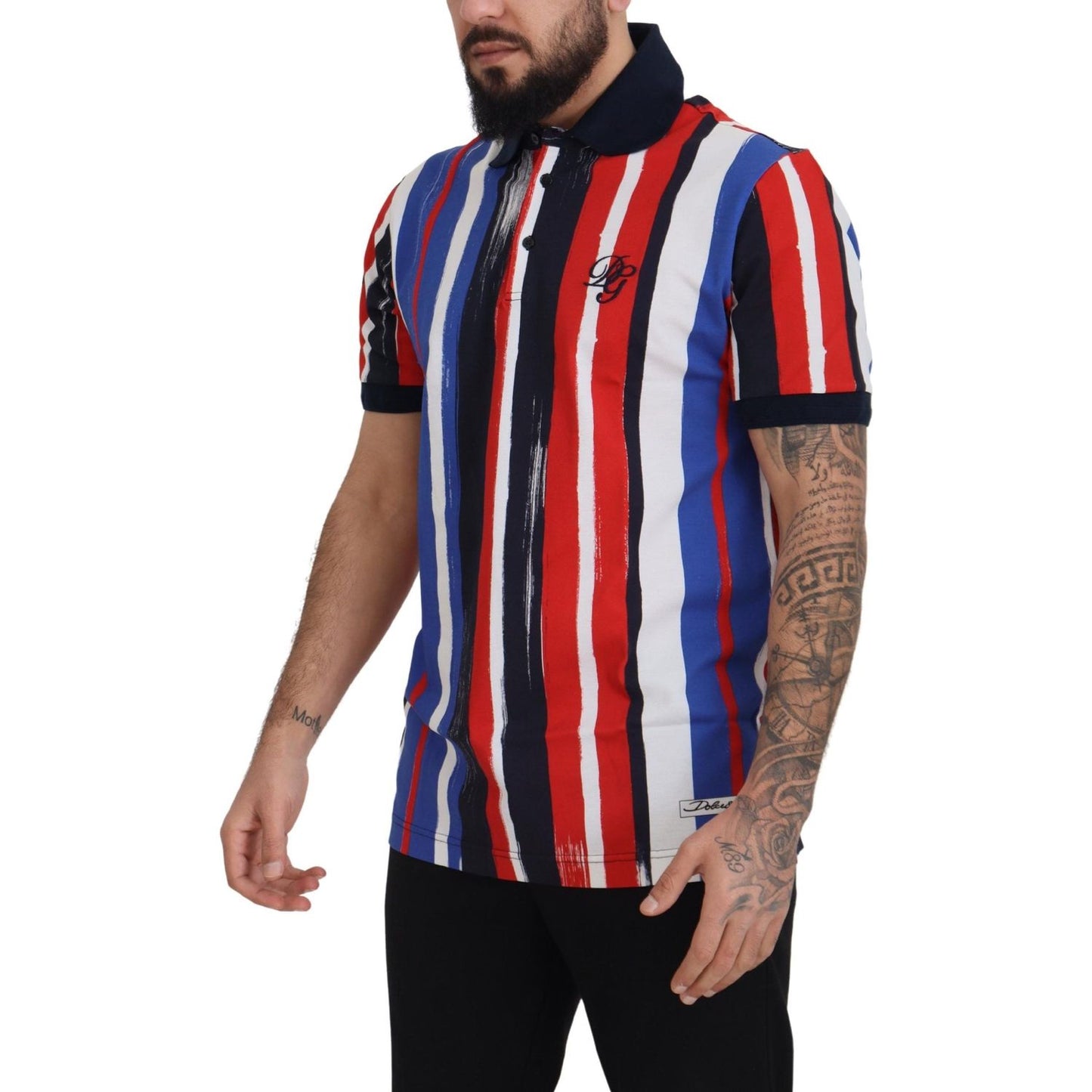 Dolce & Gabbana Elegant Striped Cotton Polo T-shirt Dolce & Gabbana