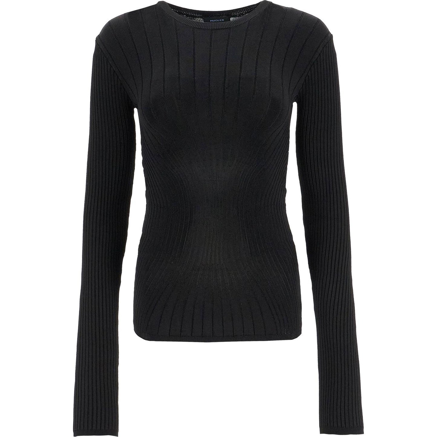 Mugler ribbed knit top with long sleeves Topwear Mugler