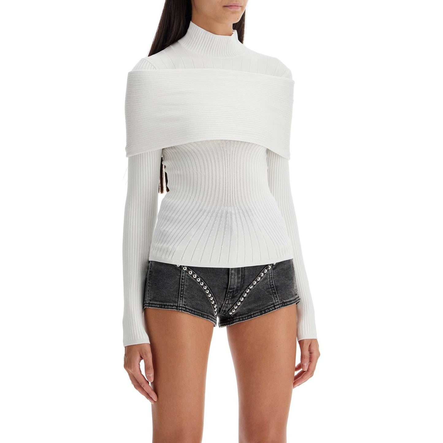 Mugler long-sleeved top with off- Topwear Mugler