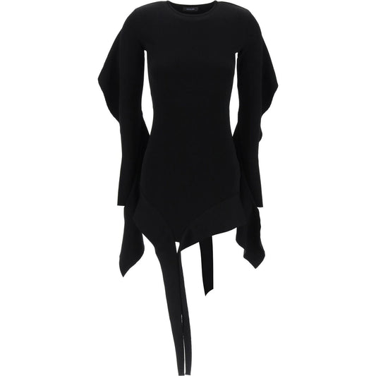 Mugler asymmetric mini dress with ruffle details Dresses Mugler