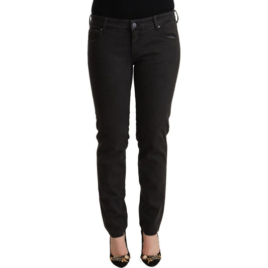 Ermanno Scervino Black Low Waist Skinny Denim Cotton Jeans