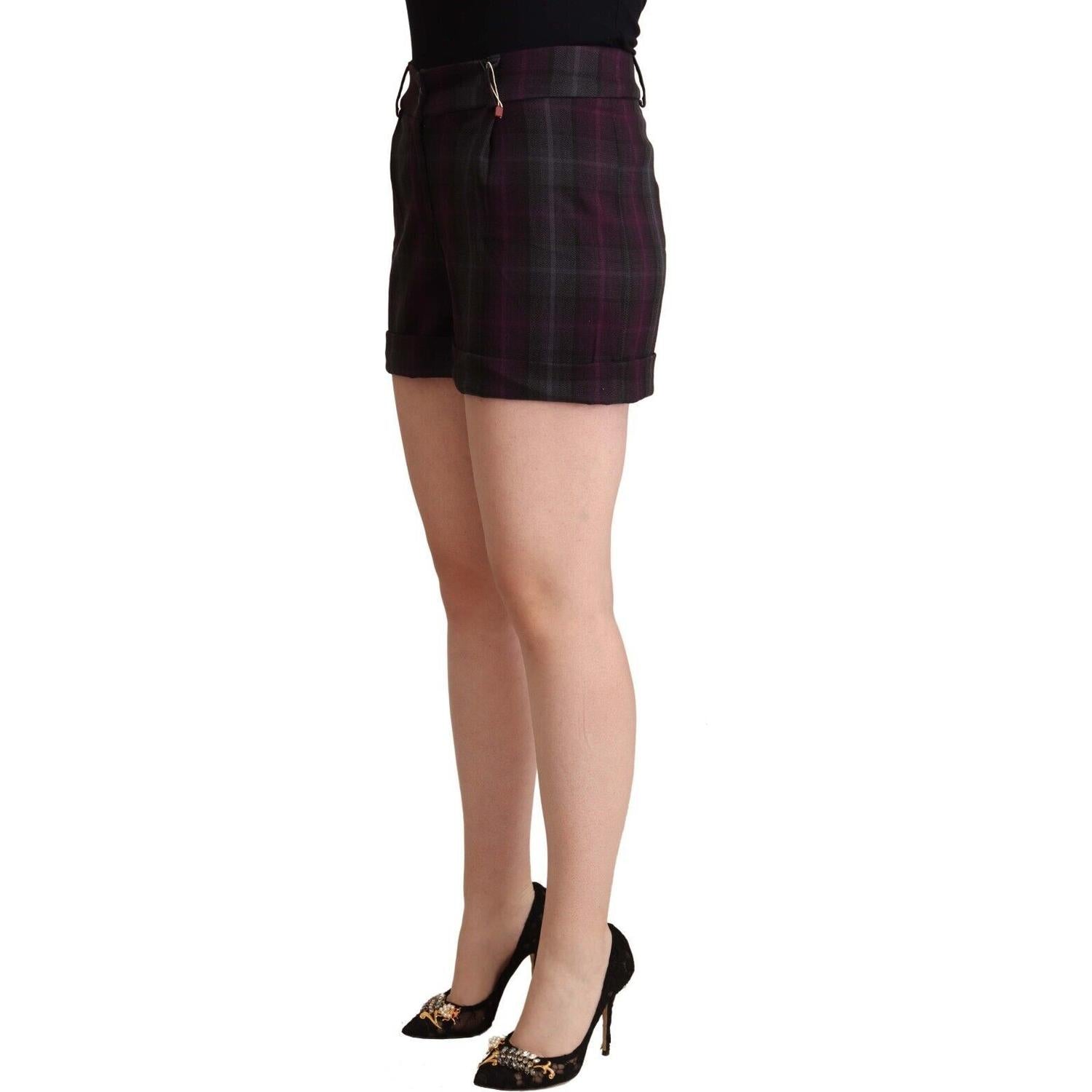 شورت BENCIVENGA متعدد الألوان منقوش بخطوط رفيعة عند الخصر