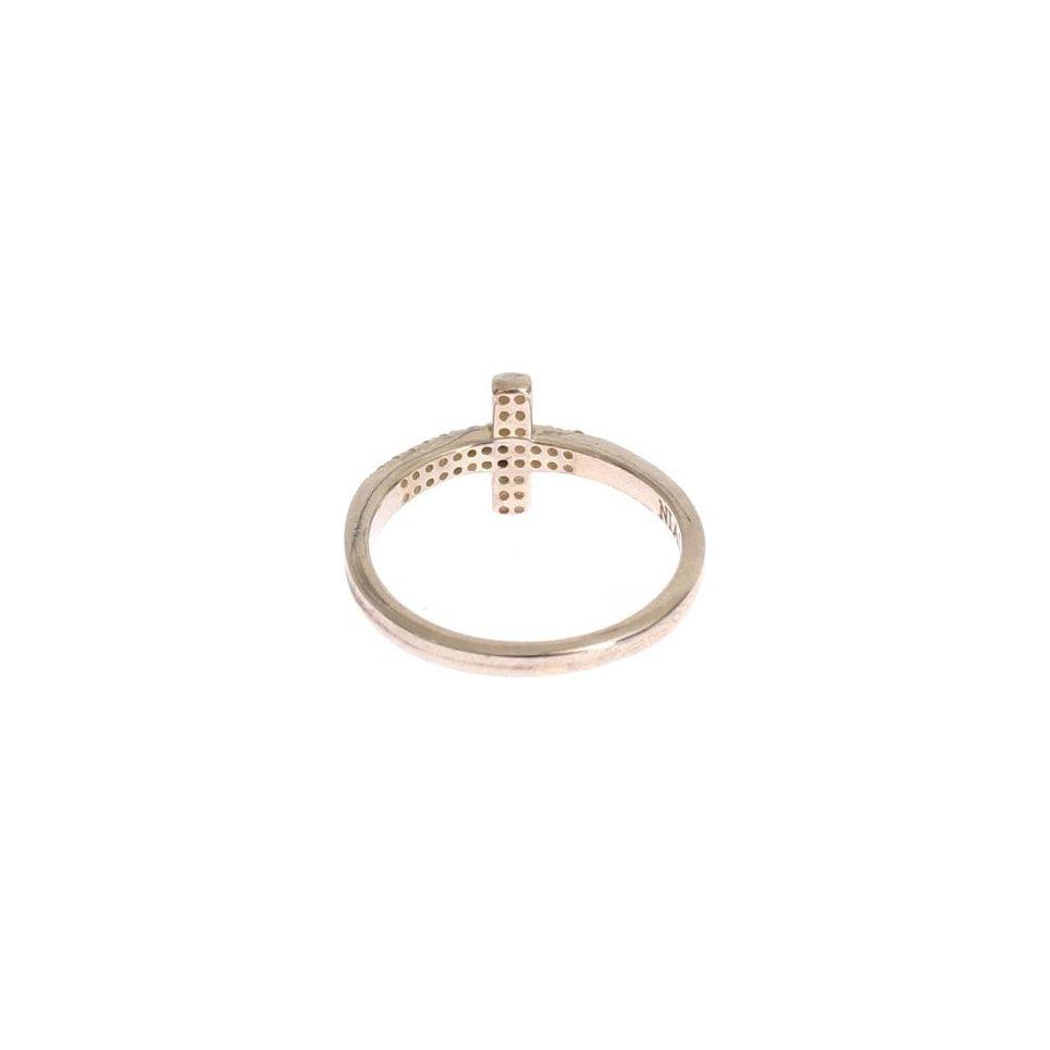 银色 CZ 十字架戒指