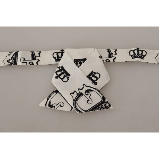 Dolce & Gabbana Elegant Silk Crown-Patterned Bow Tie Dolce & Gabbana