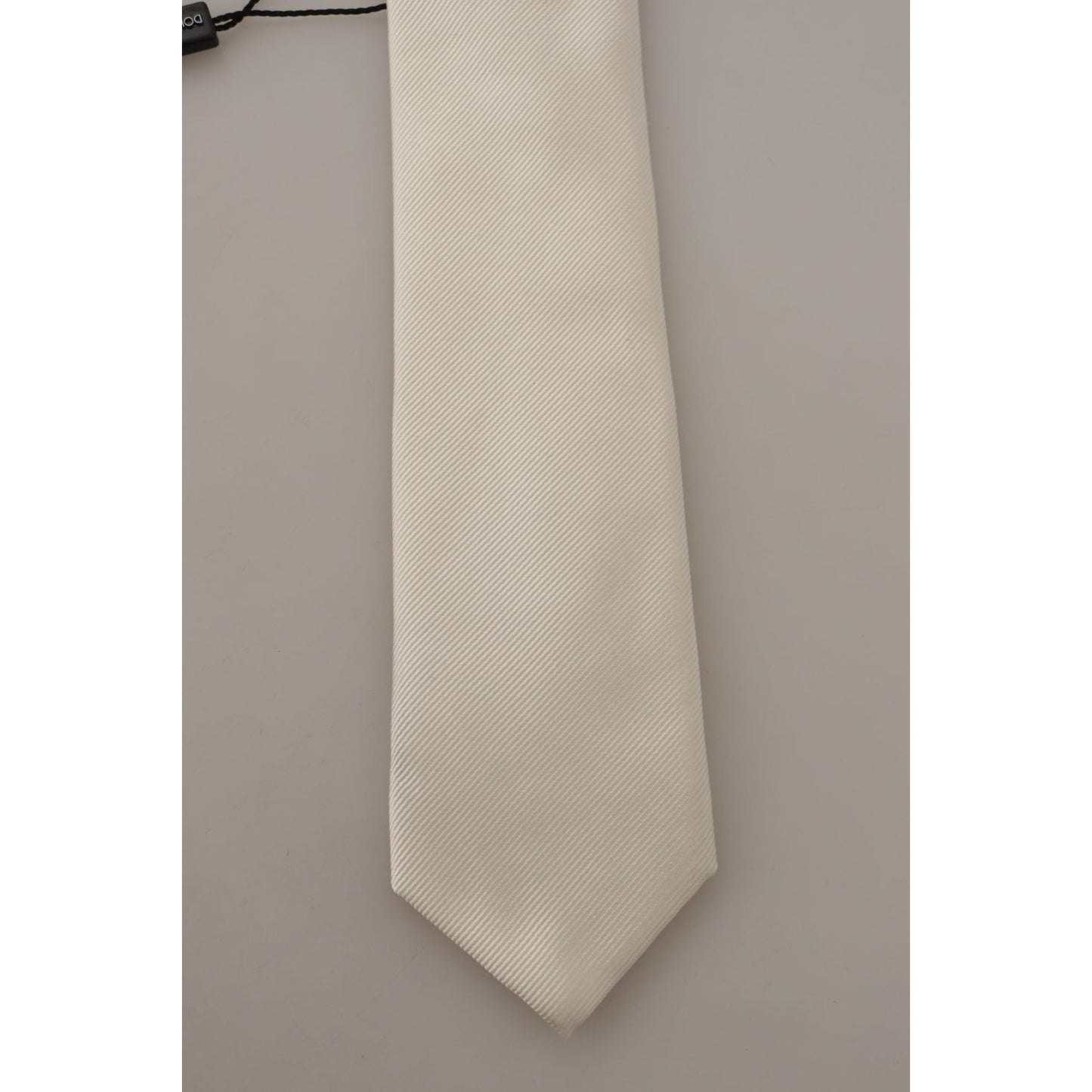 Dolce & Gabbana Elegant White Silk Men's Tie Dolce & Gabbana