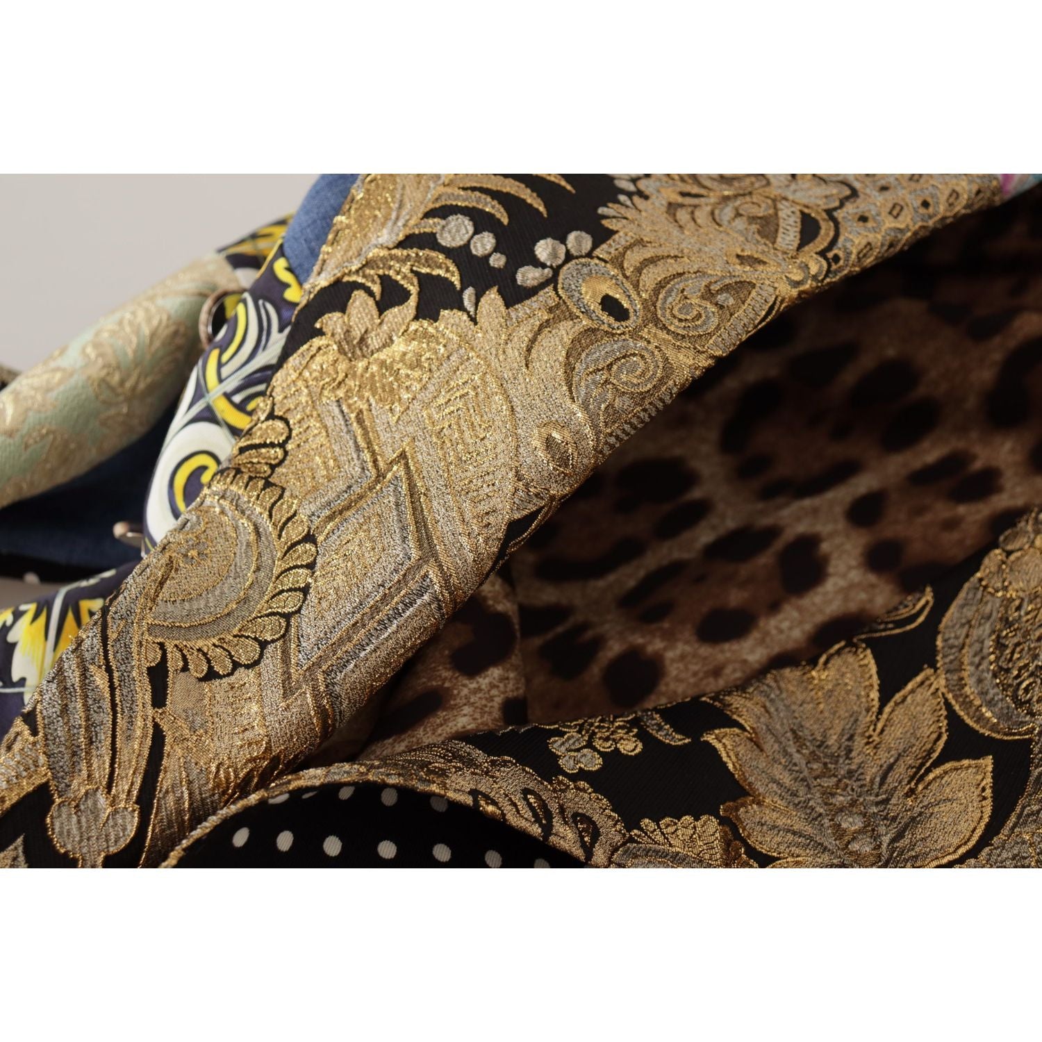 Dolce & Gabbana Multicolor Double-Breasted Patchwork Jacquard Blazer Jacket