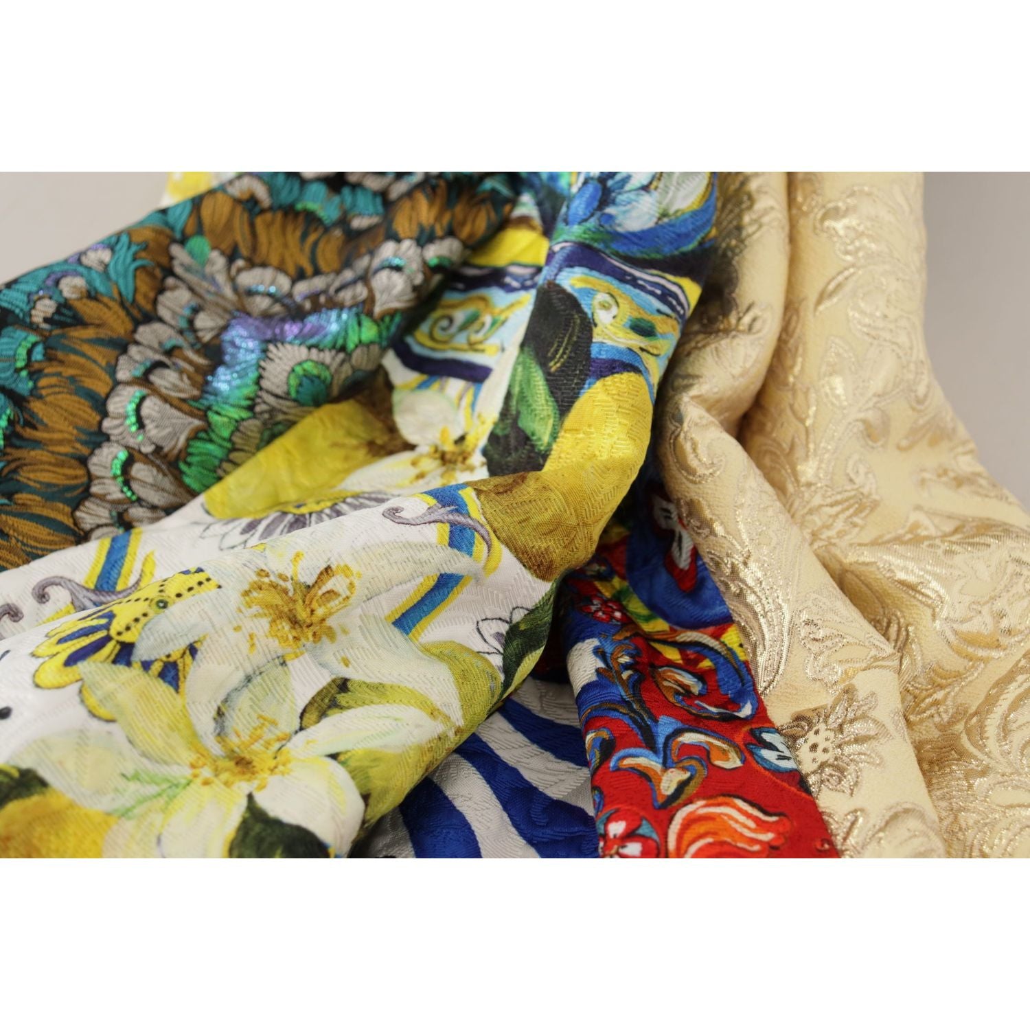 西西里图案高腰长裙