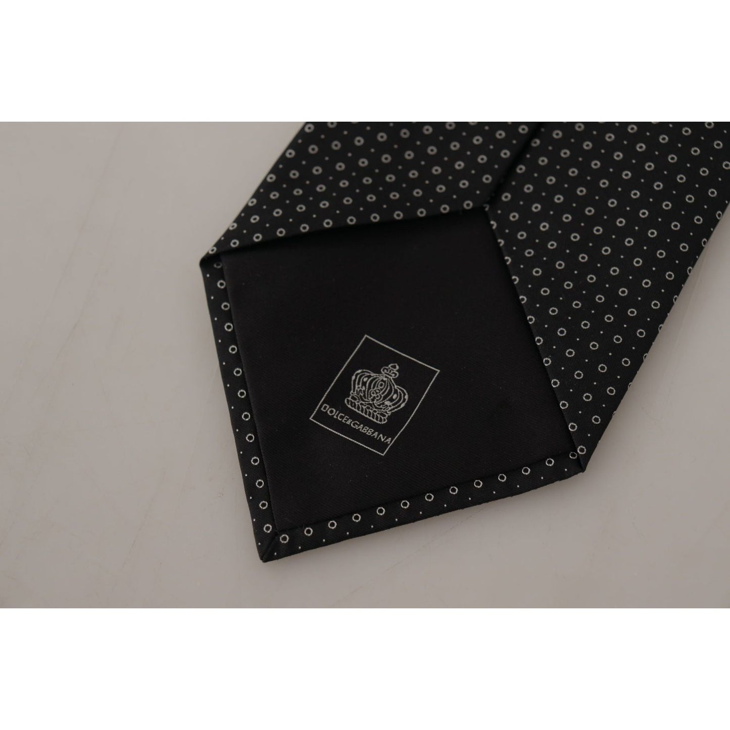 Dolce & Gabbana Elegant Black White Polka Dot Silk Tie Dolce & Gabbana