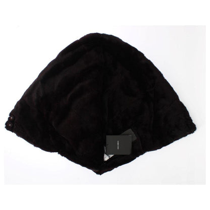 Dolce & Gabbana Purple Weasel Fur Crochet Hood Scarf Hat