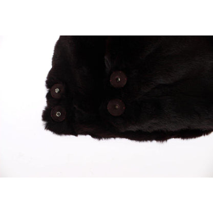 Dolce & Gabbana Purple Weasel Fur Crochet Hood Scarf Hat